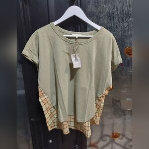Easel Olive Green Casual Top